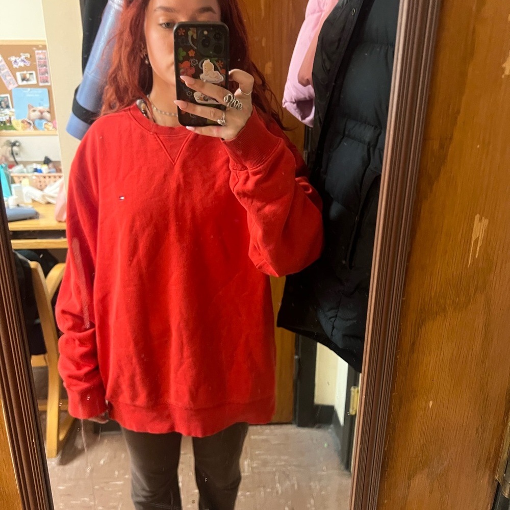 Red Oversized Sweatshirt